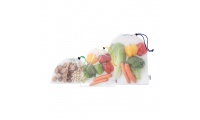 Conjunto de sacolas RPET de malha de 3 peas