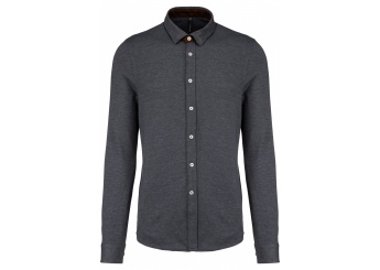 Camisa em jacquard de manga comprida Kariban