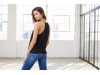 Top de senhora de cavas Flowy com cava americana
