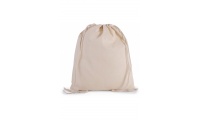 Mochila pequena em algodo biolgico com cordes Natural
