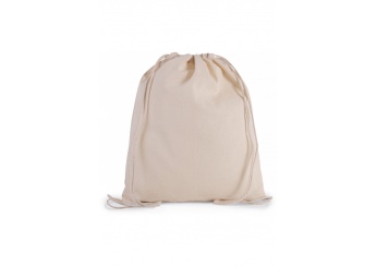 Mochila pequena em algodo biolgico com cordes Natural