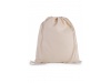 Mochila pequena em algodo biolgico com cordes Natural