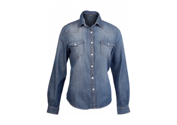 CAMISA DE SENHORA EM GANGA MANGA COMPRIDA