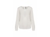 Blusa de senhora em crepe de manga comprida