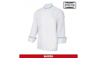 JAQUETA DE COZINHEIRO STRETCH MANGA COMPRIDA BICOLOR
