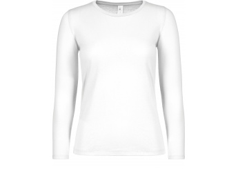 T-shirt de senhora de manga comprida #E150 Branca