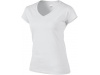 T-shirt de senhora com decote em V SOFT STYLE LADIES V-NECK Branca