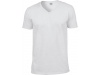 T-shirt de homem com decote em V SOFT STYLE ADULT V-NECK Branca