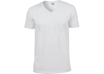 T-shirt de homem com decote em V SOFT STYLE ADULT V-NECK Branca