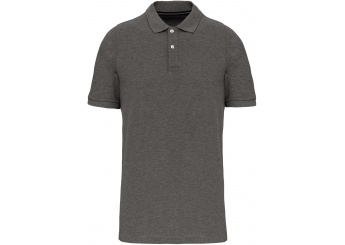 Polo de homem de manga curta Supima Grey Heather