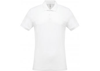 Polo piqu de homem de manga curta Branco
