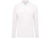 Polo piqu de homem de manga comprida Branco