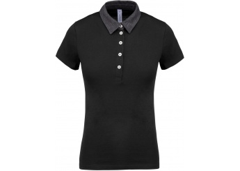 Polo de senhora jersey bicolor