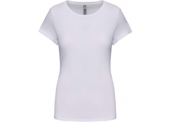 T-shirt de senhora decote redondo de manga curta Branca
