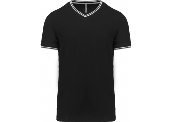 T-shirt de homem em malha piqu com decote V