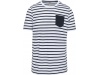T-shirt s riscas estilo marinheiro de manga curta com bolso