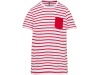 T-shirt s riscas de criana estilo marinheiro de manga curta com bolso