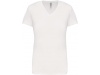 T-SHIRT DE SENHORA DE MANGA CURTA E DECOTE V Branco