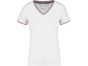 T-shirt de malha piqu de senhora com decote V
