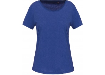 T-shirt de senhora Bio com decote sem costuras de manga curta Cores