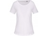 T-shirt de senhora Bio com decote sem costuras de manga curta Branco