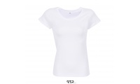 T-SHIRT CORTADA E COSIDA DE MANGAS CURTAS PARA SENHORA TEMPO WOMAN Branca
