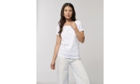 T-shirt manga de mulher curta unissexo Branca Jazzer