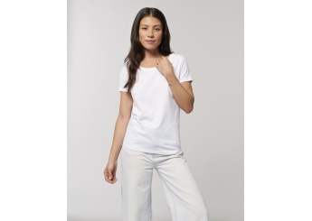 T-shirt manga de mulher curta unissexo Branca Jazzer