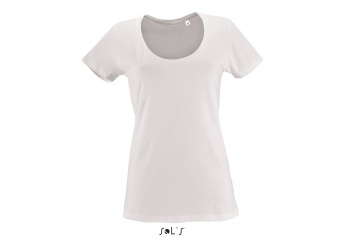 T-SHIRT METROPOLITAN COM DECOTE REDONDO PARA SENHORA Branca